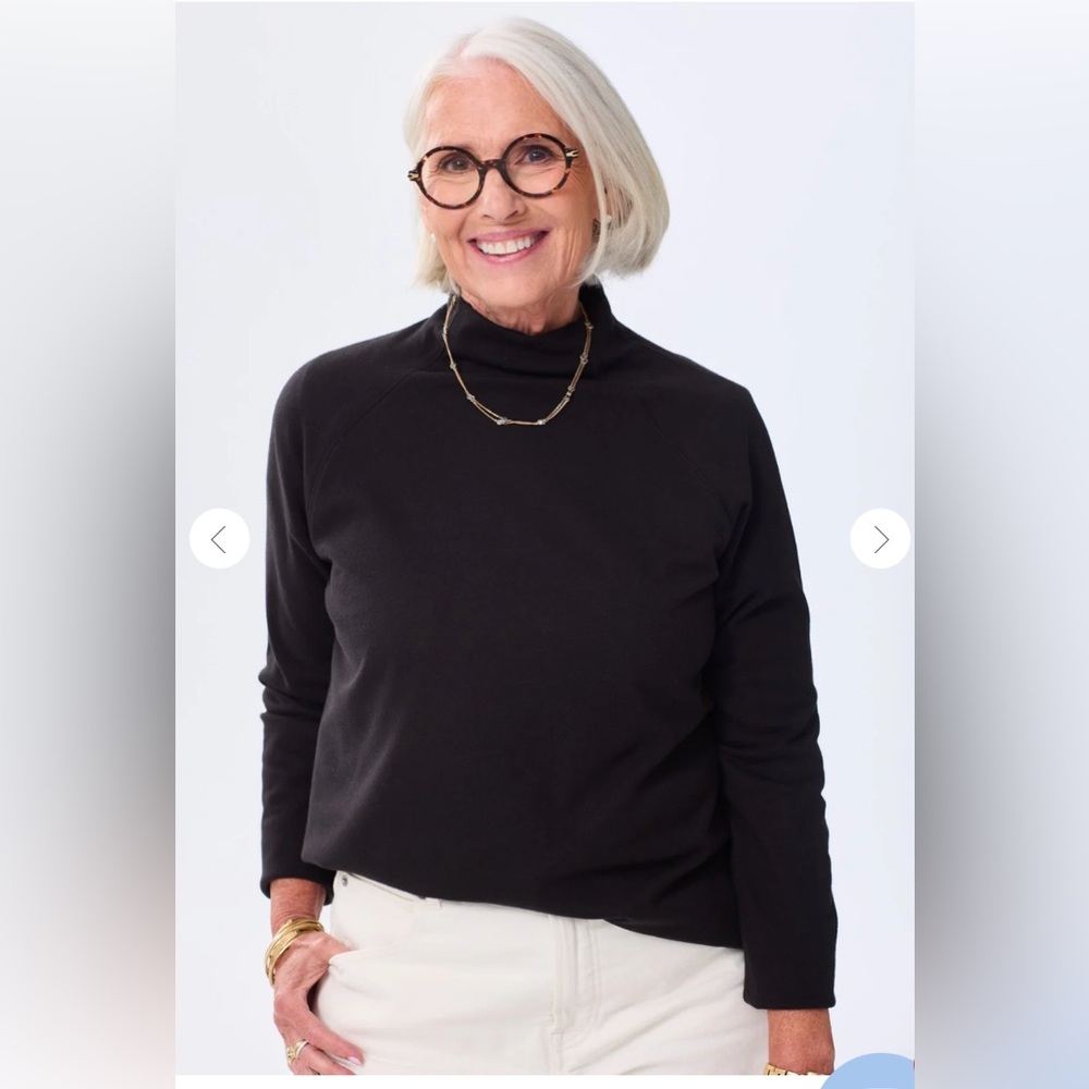 EUC Alice Walk Cotton The Mock Neck Lightweight Pullover Sweater